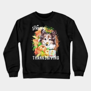 Australian Shepherd Dog Owner Thanksgiving Celebration Harvest Theme Crewneck Sweatshirt